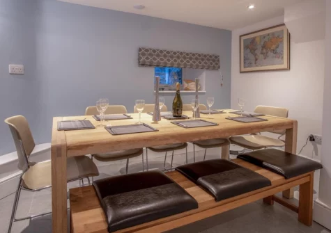 The dining area at Caleb's Cottage, Solva