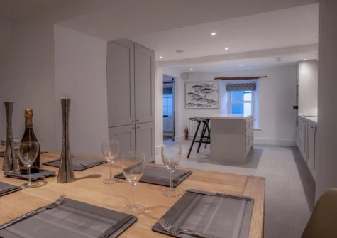 The dining area at Caleb's Cottage, Solva