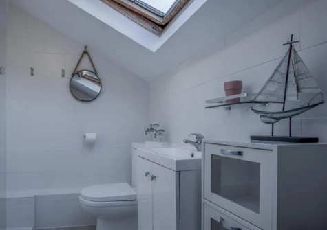 The shower room at Caleb's Cottage, Solva