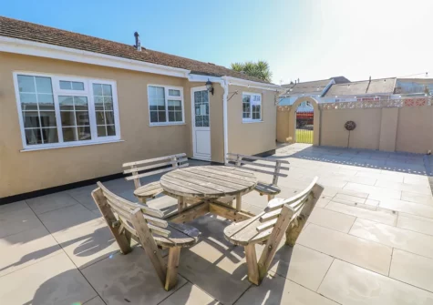 The patio & alfresco dining area at Cann Ross, Penally