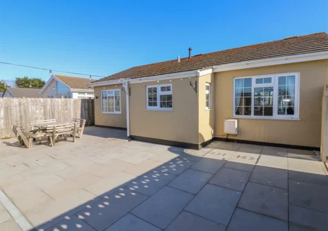 The patio at Cann Ross, Penally