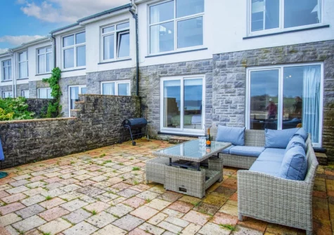 The patio at Captains Walk, Saundersfoot