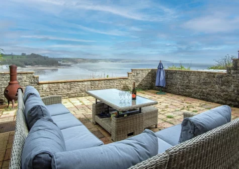 The patio at Captains Walk, Saundersfoot