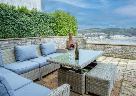 The patio at Captains Walk, Saundersfoot