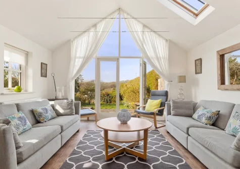 The living area at Carew Cottage, Manobier