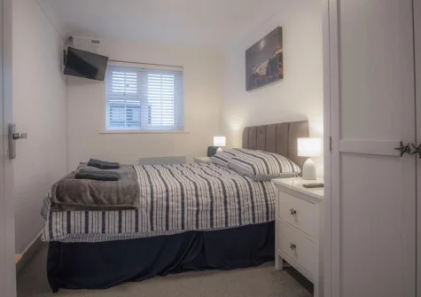 The bedroom at Castle Cove, Tenby