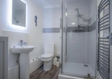 The bathroom at Castle Cove, Tenby