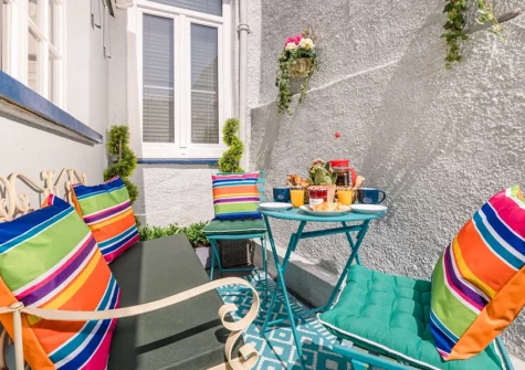 The courtyard terrace at Chart House, Tenby
