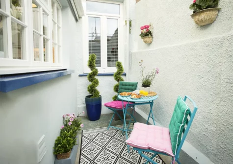 The patio at Chart House, Tenby