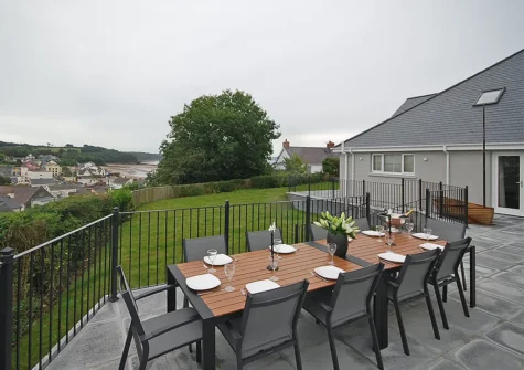 The patio, alfresco dining area & gaden at Coastal Nest, Saundersfoot