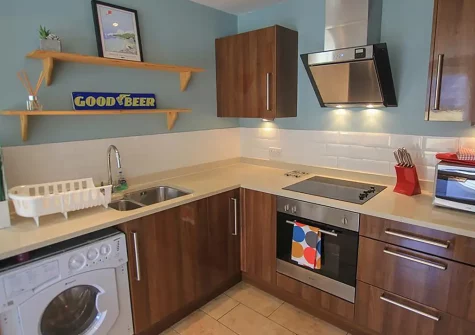The kitchen at Cobourg House 4, Tenby