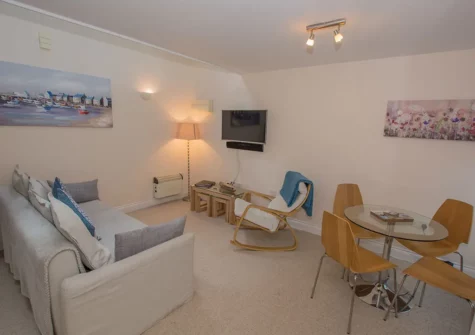 The living & dining area at Cobra House, Tenby