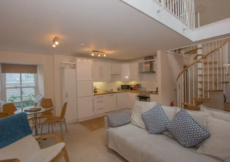 The living area & kitchen at Cobra House, Tenby