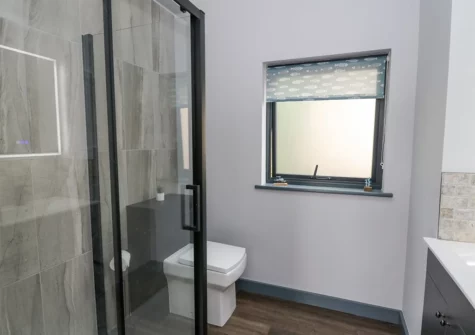 The shower room at Cornerstones Brython, Tenby