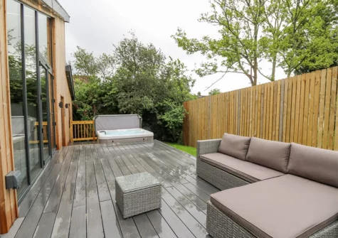 The decked patio at Cornerstones Brython, Tenby