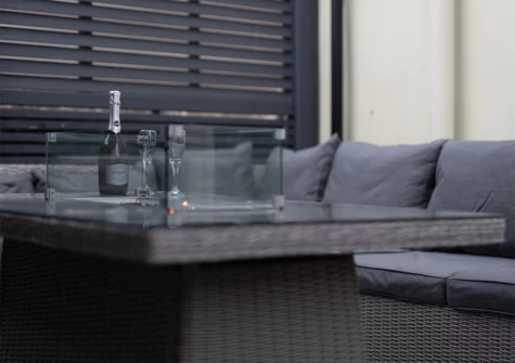 The courtyard, alfresco dining & barbecue area at Cottage Mews, Tenby