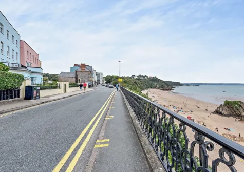 The beach is a stones throw from Court House 9, Tenby