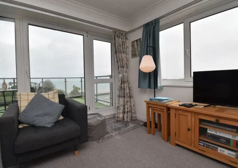 The living area at Croft Court 46, Tenby