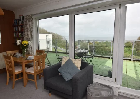 The living area at Croft Court 46, Tenby