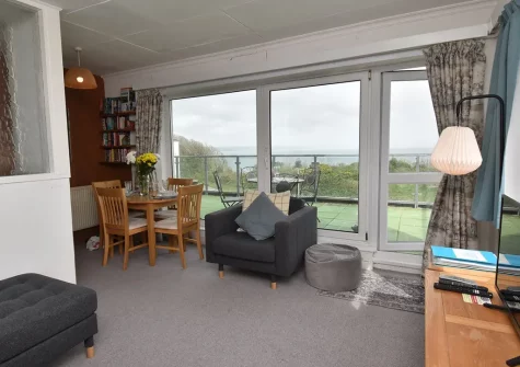 The living area at Croft Court 46, Tenby