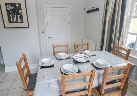 The dining area at Crown Cottage, Penally