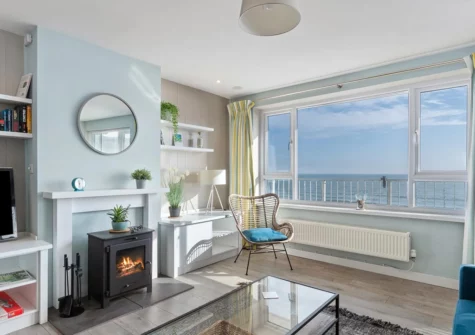 The living area at Dolphins Apartment, Saundersfoot