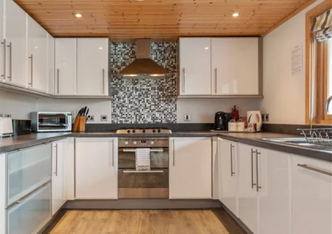 The kitchen at Everwyn Lodge, Penally