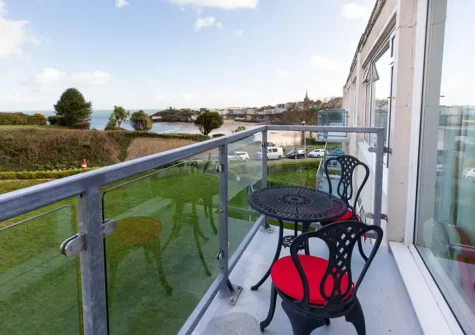 The balcony & outdoor sitting area at Fairview, Tenby