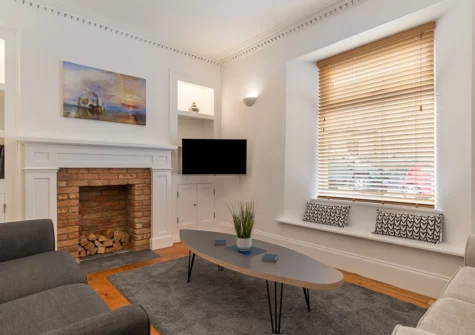 The living room at Falcon House, Pembroke Dock