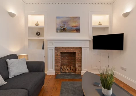 The living room at Falcon House, Pembroke Dock