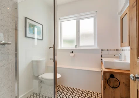 The shower room at Falcon House, Pembroke Dock