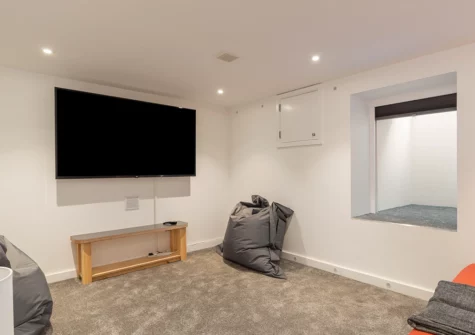 The tv room at Falcon House, Pembroke Dock