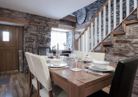 The dining area at Fletcher Coach House, Llanmiloe