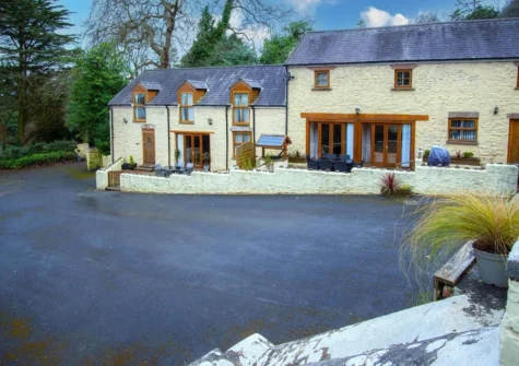 Outside Fletcher Coach House, Llanmiloe