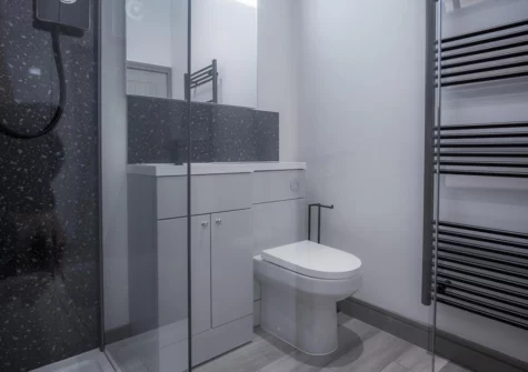 The shower room at Four Seasons, Tenby