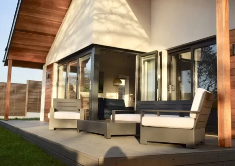 The patio at Galwad y Mor, Saundersfoot