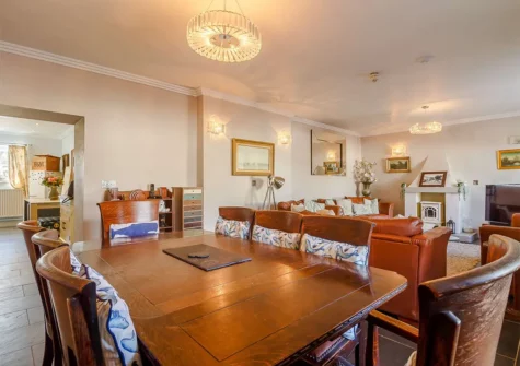 The large living room with dining area at Globe House, Angle