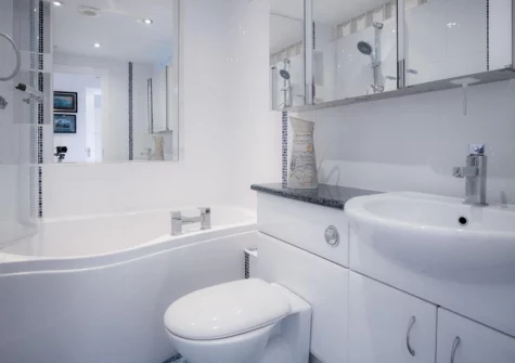 The bathroom at Goscar Court, Tenby