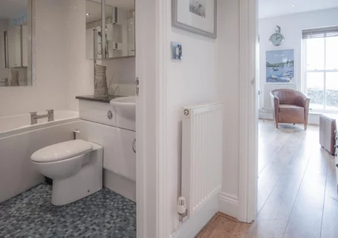 The bathroom at Goscar Court, Tenby