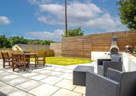 The patio, alfresco dining & barbecue area at Gower View, Saundersfoot