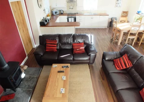 The living area at Gwyddno Lodge, Princes Gate