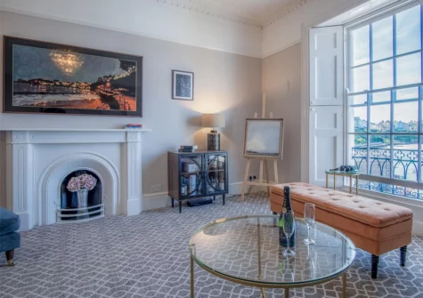 The living room at Gwynne House, Tenby
