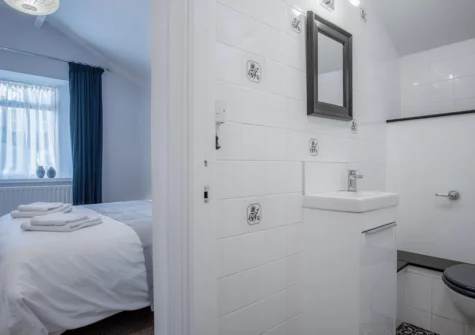 Bedroom #2 & en-suite at Gwynne House, Tenby