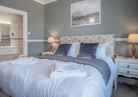 Bedroom #3 & en-suite at Gwynne House, Tenby