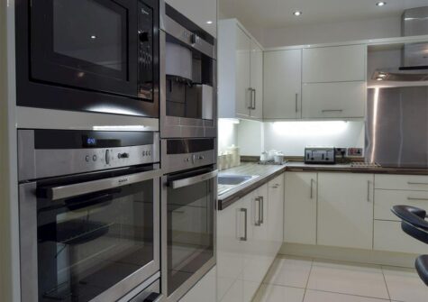 The kitchen at Hafan Dawel, Stepaside