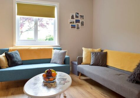 The living area at Hafan, Tenby