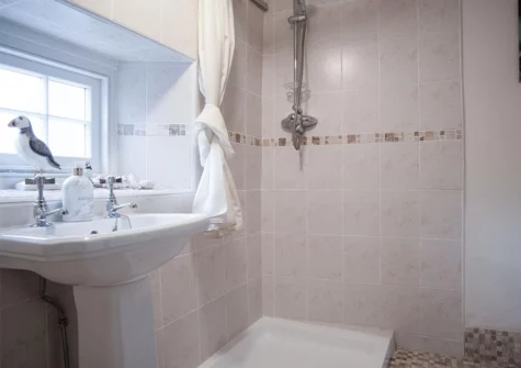 The shower room at Hall House, St Florence