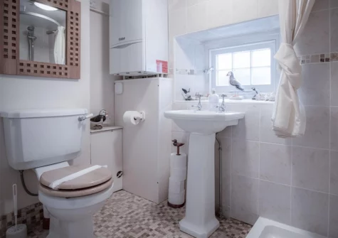 The shower room at Hall House, St Florence