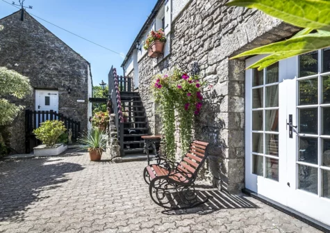 The communal courtyard at Hall House, St Florence