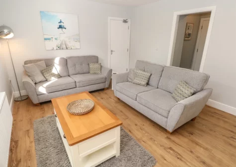 The living room at Harbour Beach at The Hideaway, Tenby